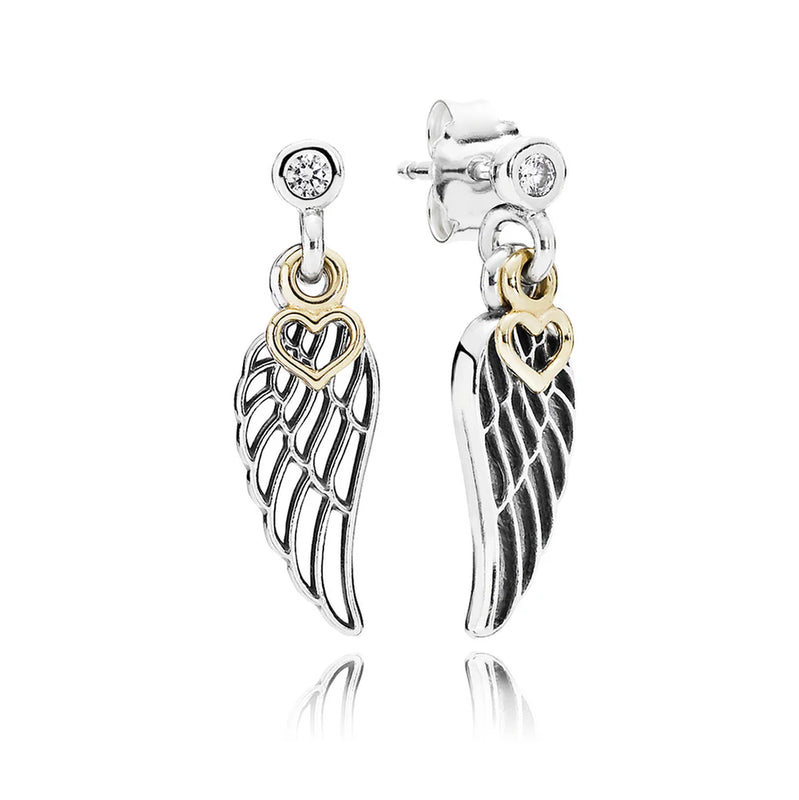 925 Silver Love & Guidance Stud Earrings Women Gift DIY Jewelry