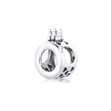 925 Sterling Silver Love Heart Crown O Charm Bracelet Metal Beads