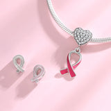 925 Silver Love Life Peace Red Ribbon Sign Beads DIY Bracelet Bangles