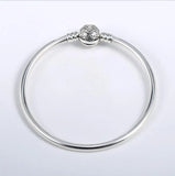 925 Silver Love Snake Chain Pan Bracelet for Women Bead Jewelry