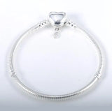925 Silver Love Snake Chain Pan Bracelet for Women Bead Jewelry