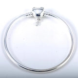 925 Silver Love Snake Chain Pan Bracelet for Women Bead Jewelry