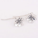 925 Silver 4-Leaf Clovers Stud Earrings Women's Gift DIY Jewelry