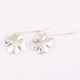 925 Silver 4-Leaf Clovers Stud Earrings Women's Gift DIY Jewelry