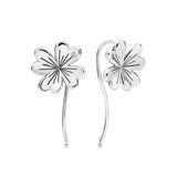 925 Silver Four-Leaf Clovers Stud Earrings For Women