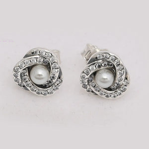 925 Sterling Silver Love Knots Stud Earrings DIY Jewelry