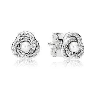 925 Sterling Silver Love Knots Stud Earrings DIY Jewelry