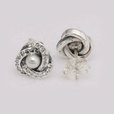 925 Silver Love Knots Stud Earrings Women Gift DIY Jewelry
