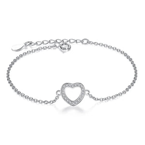 925 Silver Lucky Hand Eye CZ Friendship Bracelet for Women