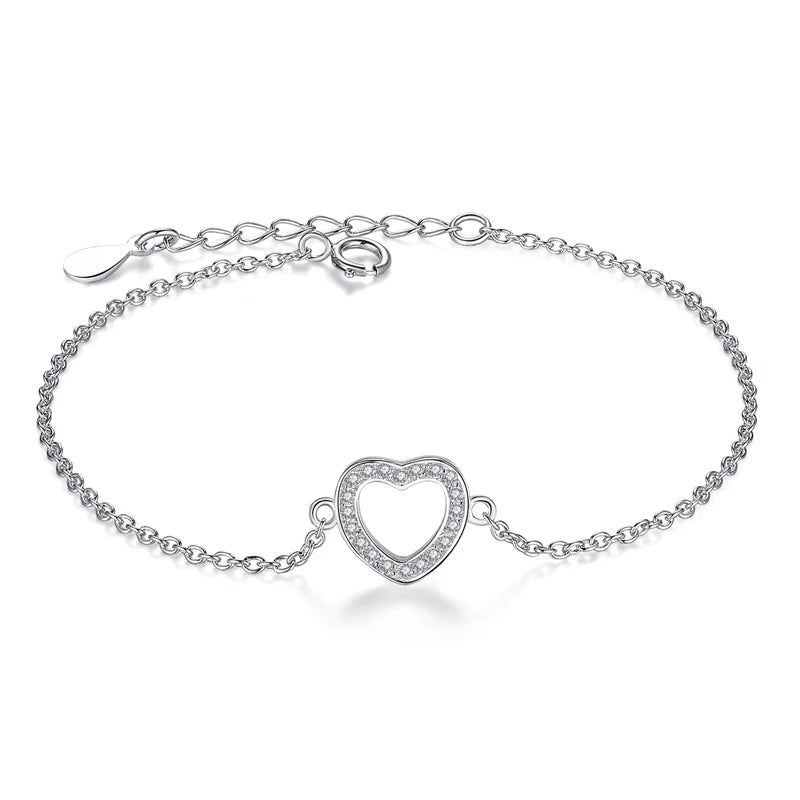 925 Silver Lucky Hand Eye CZ Friendship Bracelet for Women