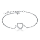 925 Silver Lucky Hand Eye CZ Friendship Bracelet for Women