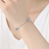 925 Silver Lucky Hand Eye CZ Friendship Bracelet for Women