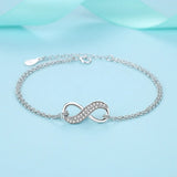925 Silver Lucky Hand Eye CZ Friendship Bracelet for Women