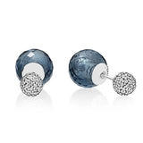 925 Silver Midnight Shimmering Drops Stud Earrings Gift Jewelry