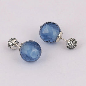925 Silver Midnight Shimmering Drops Stud Earrings Gift Jewelry