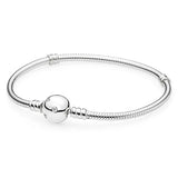 925 Sterling Silver Crystal Clasp Bracelet Bangle