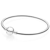925 Sterling Silver Crystal Clasp Bracelet Bangle