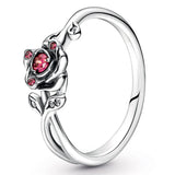 925 Silver Beauty And The Beast Rose Ring For Women Wedding Party
