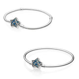 925 Silver Star Clasp Crystal Bracelet Bangle for Bead Charm DIY