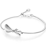 925 Sterling Silver Brilliant Bow Ball Clasp Bracelet Bangle