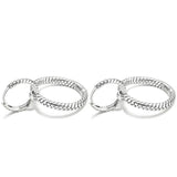 925 Silver Charm Double Hoop Earrings Women Gift DIY Jewelry