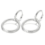 925 Silver Charm Double Hoop Earrings Women Gift DIY Jewelry