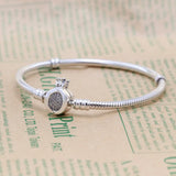 925 Silver Crown O & Snake Chain Bracelet for Women