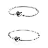 925 Silver Family Heart Chain Bracelet