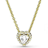 925 Silver Elevated Heart Crystal Necklace Charm DIY Jewelry