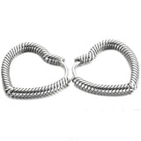 925 Silver Heart Charm Hoop Earrings Women
