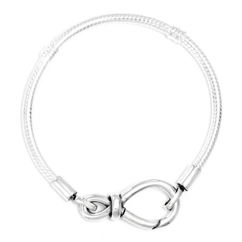 925 Silver Infinity Knot Chain Bracelet for Beads Charms DIY