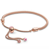 925 Silver Peach Blossom Clasp Bracelet Bangle