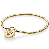 925 Silver Rose Logo Signature Bracelet Bangle for Bead Charm Diy