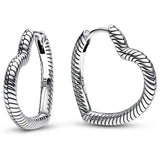 925 Silver Rose Double Circle Heart Hoop Earrings Wedding Jewelry