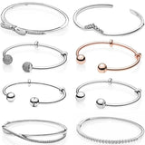 925 Silver Rose Open Bangle for Women