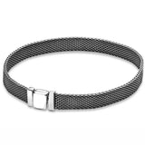 925 Sterling Silver Rose Reflexions Mesh Bracelet Bangle