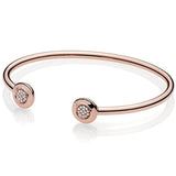 925 Silver Rose Signature Crystal Open Bracelet Bangle