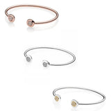 925 Silver Rose Signature Crystal Open Bracelet Bangle