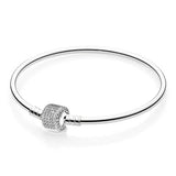 925 Sterling Silver Signature Clasp Bracelet Bangle