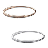 925 Silver Signature I-D Crystal Pave Bracelet Bangle
