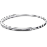 925 Sterling Silver Crystal Pave Bracelet Bangle Fit Bead Charm