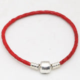925 Sterling Silver Braided Leather Bracelet for Women