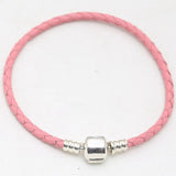 925 Sterling Silver Braided Leather Bracelet for Women