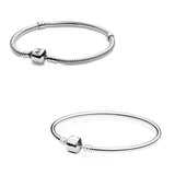 925 Silver Snake Chain Bracelet for Bead Charm DIY Jewelry