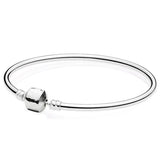 925 Sterling Silver Snake Chain Bracelet for Bead Charm DIY Jewelry