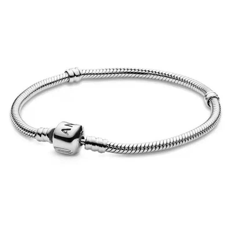 925 Silver Snake Chain Bracelet for Charm Beads