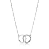 925 Silver Sparkle Entwined Circles Logo Necklace for Women