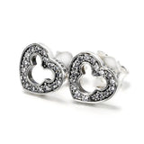 925 Silver Mouse Heart Stud Earrings for Women DIY Jewelry