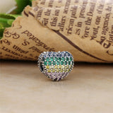 925 Silver Multi-Color Heart Clip Charm for Bracelet
