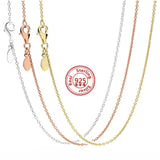 925 Sterling Silver Necklace Rose & Silver Shine Anchor Basic Necklace Women Par